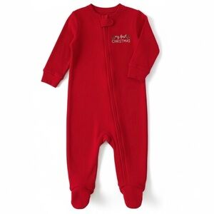 Old Navy | Festive My First Christmas Red Unisex Baby Footie